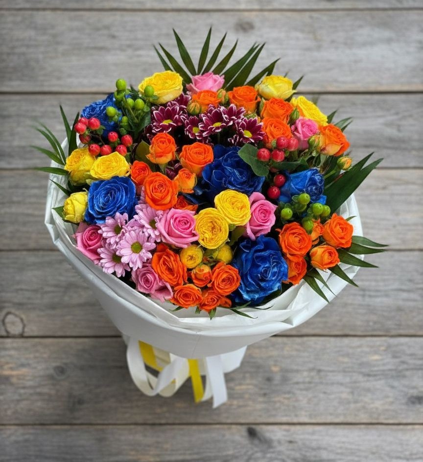 Букет цветов из: Розы и Хризантемы в Кощеево