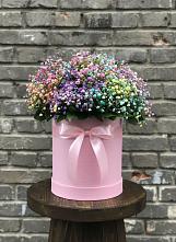 Цветочная композиция из Гипсофила и Розы в шляпной коробке #REPLACE_PRED# Кощеево