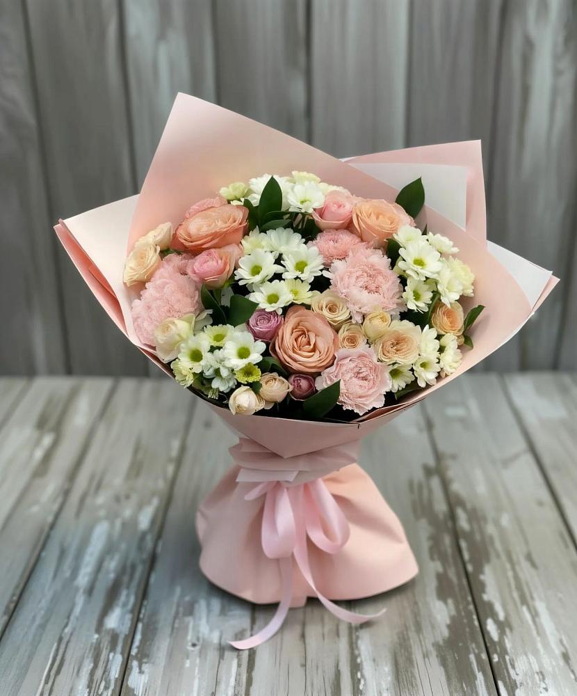 Букет цветов из: Гвоздики, Розы и Хризантемы в Кощеево