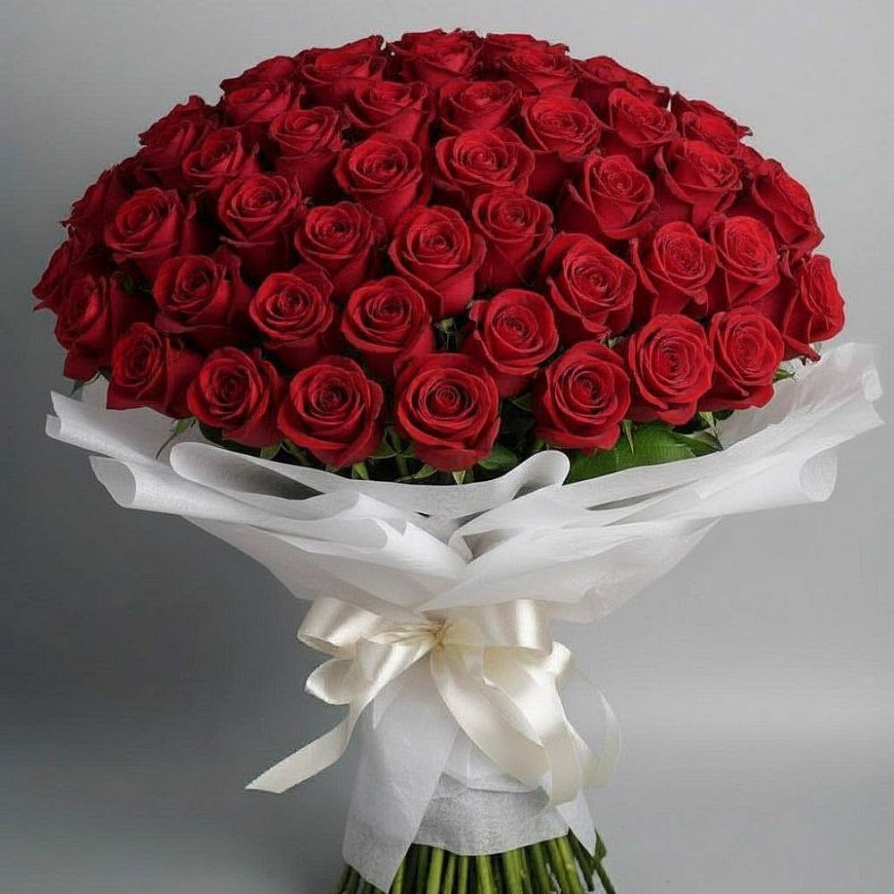 Букет 101 Красная роза Блэк Мэджик в Кощеево