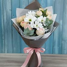 Букет цветов из:  Хризантемы и Розы в Кощеево