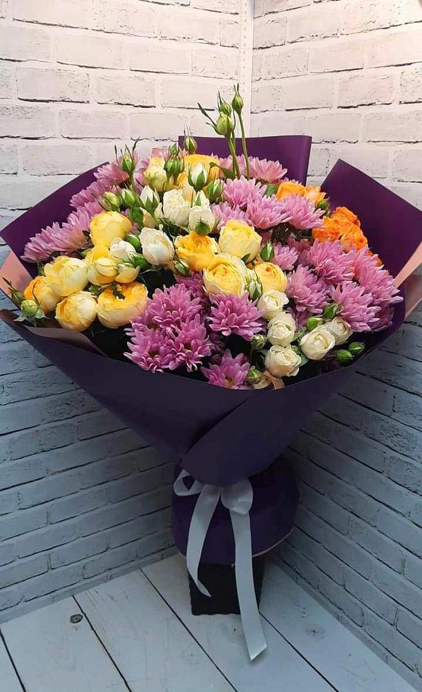 Букет цветов из: Хризантемы и Розы в Кощеево