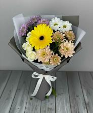 Букет цветов из:  Розы, Герберы и Хризантемы в Кощеево