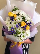 Букет цветов из:  Ирисы, Хризантемы и Розы #REPLACE_PRED# Кощеево