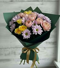 Букет цветов из:  Хризантемы и Розы в Кощеево