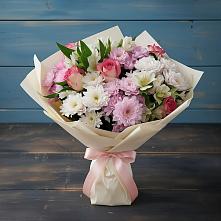 Букет цветов из:  Хризантемы, Альстромерии и Розы в Кощеево