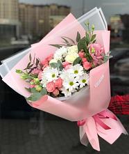 Букет цветов из:  Розы, Лизиантусы и Хризантемы в Кощеево