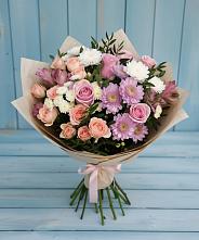 Букет цветов из:  Хризантемы, Розы и Альстромерии #REPLACE_PRED# Кощеево