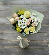 Букет цветов из:  Альстромерии, Розы и Хризантемы в Кощеево
