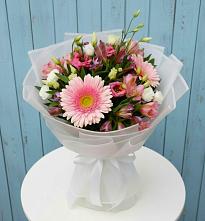 Букет цветов из:  Герберы, Альстромерии и Лизиантусы в Кощеево