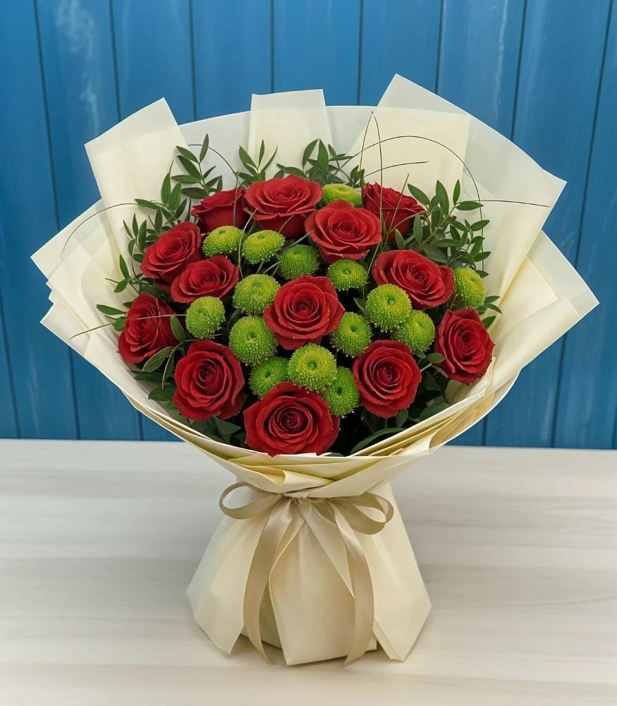 Букет цветов из: Розы и Хризантемы в Кощеево