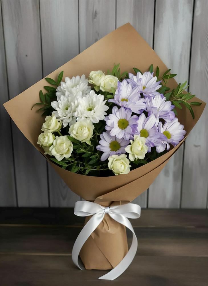 Букет цветов из: Хризантемы и Розы в Кощеево